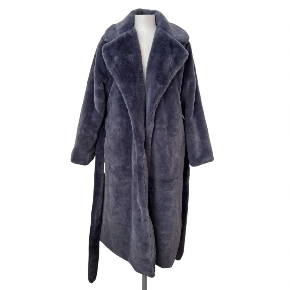 Apparis Faux Fur Grey Mona Coat size Small - Picture 5 of 16